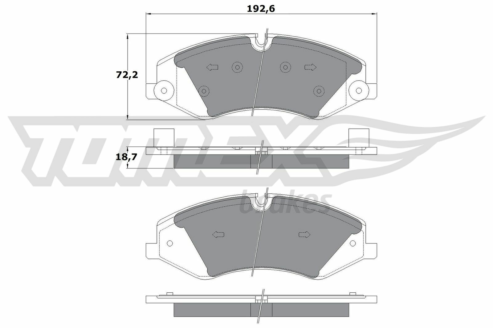 Sada brzdových destiček, kotoučová brzda TOMEX Brakes